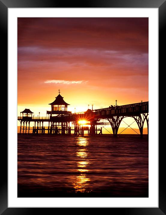 Clevedon Pier Framed Mounted Print by Mike French