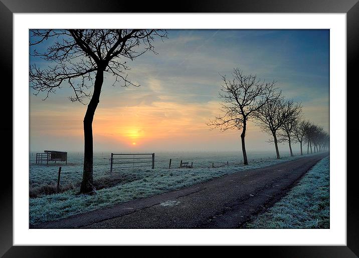 Winter Sunrise Framed Mounted Print by Ron Ver