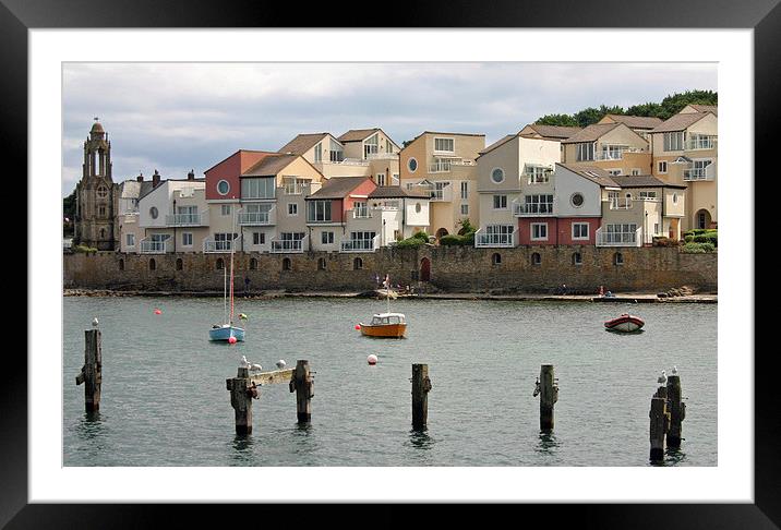 Scenic view of Swanage Framed Mounted Print by Karen Broome