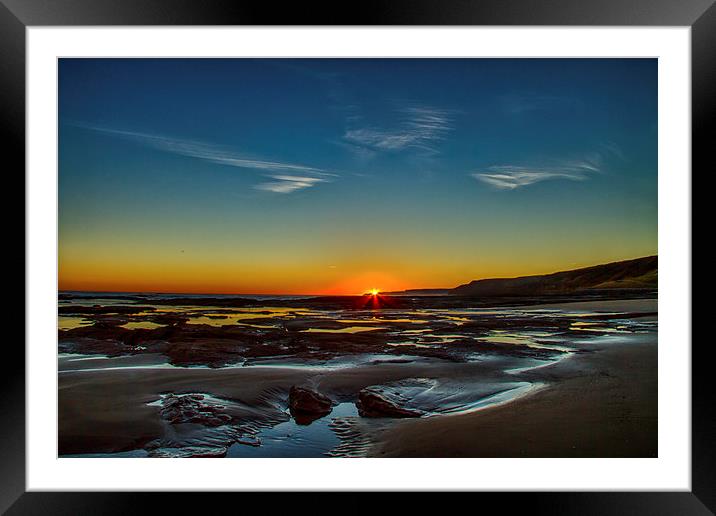 Sunrise & Rock Pools Framed Mounted Print by Cliff Miller
