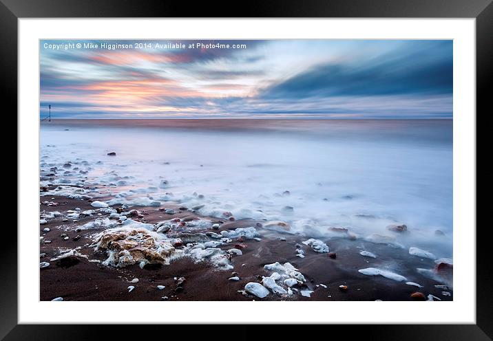 Sunset froth  Framed Mounted Print by Mike Higginson