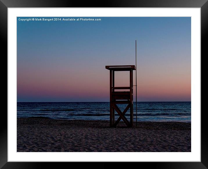 Sundown at the Beach Framed Mounted Print by Mark Bangert