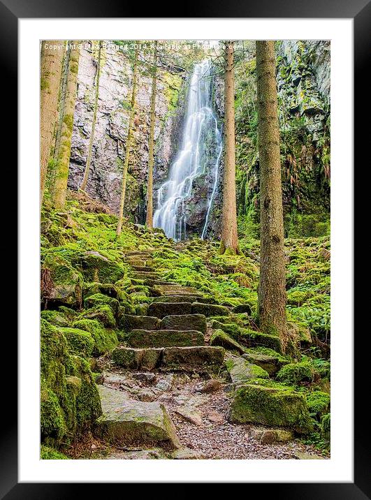 Burgbach Waterfall, Black Forest, Germany 2 Framed Mounted Print by Mark Bangert