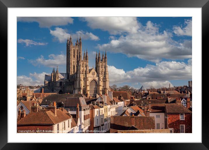Canterbury Cathedral Towering Majestically Over the City Framed Mounted Print by John B Walker LRPS