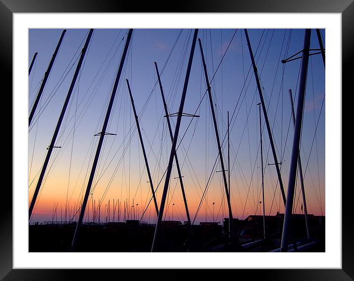 Masts at sunset Framed Mounted Print by John B Walker LRPS