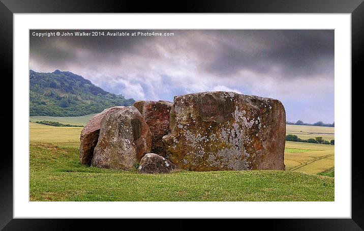 Neolithic Burial Chamber Framed Mounted Print by John B Walker LRPS