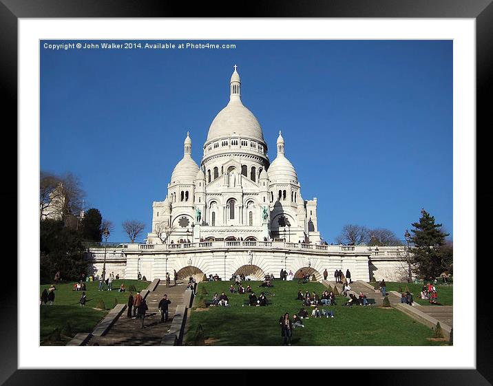 Sacre Coeur, Montmartre, Paris Framed Mounted Print by John B Walker LRPS