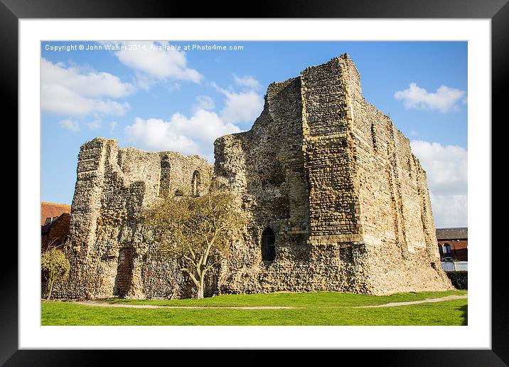 The Norman Castle Framed Mounted Print by John B Walker LRPS