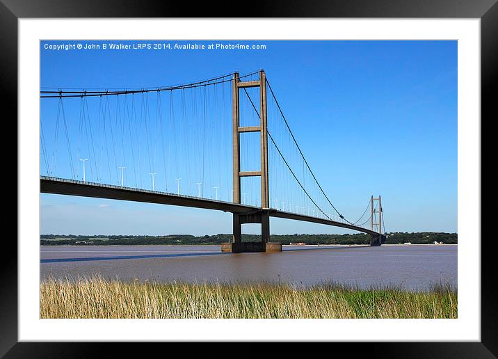 The Humber Suspension Bridge Framed Mounted Print by John B Walker LRPS