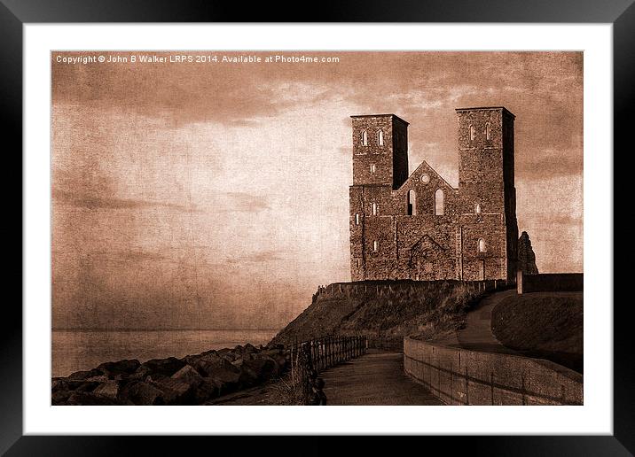 The Reculver Towers Framed Mounted Print by John B Walker LRPS