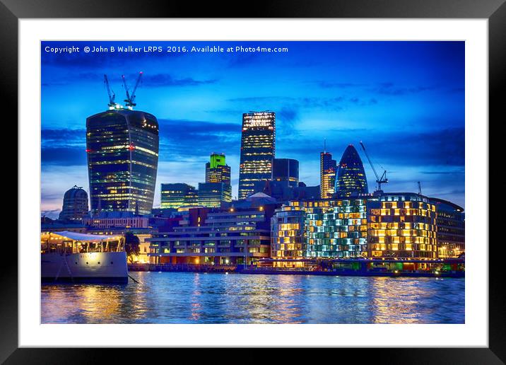 London Skyline Framed Mounted Print by John B Walker LRPS