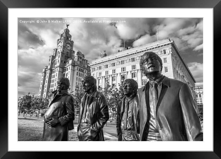 The Beatles Statue Pier Head Liverpool UK  Framed Mounted Print by John B Walker LRPS