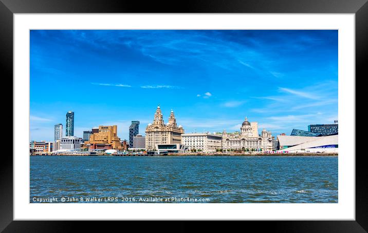 Liverpool Waterfront Framed Mounted Print by John B Walker LRPS