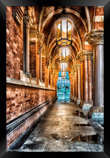 The Entrance to St Pancras Station Framed Print by John B Walker LRPS