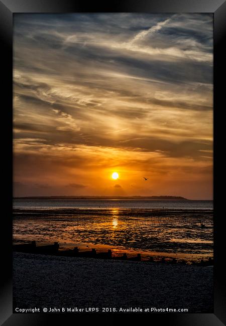 Whitstable Sunset Framed Print by John B Walker LRPS