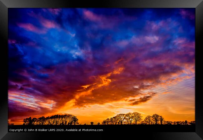 Winter Sunset Framed Print by John B Walker LRPS