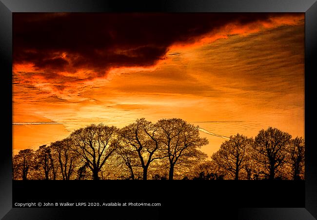 Kentish Winter Sunset Framed Print by John B Walker LRPS
