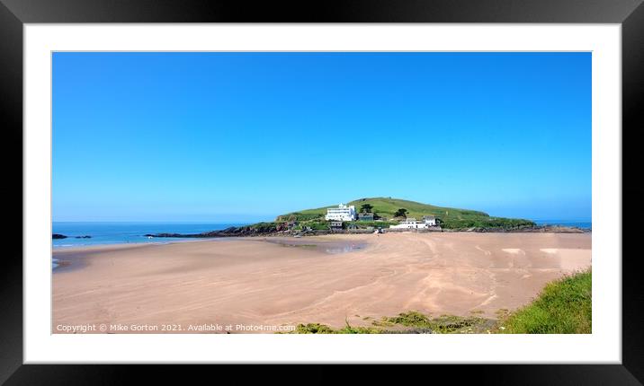 Burgh Island and Hotel Framed Mounted Print by Mike Gorton