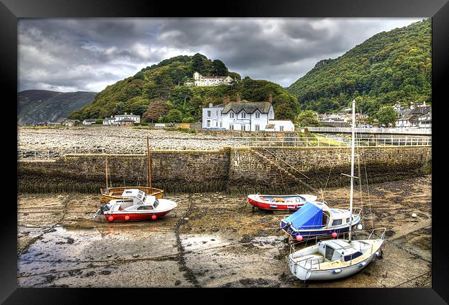 Moody Lynmouth Harbour Framed Print by Mike Gorton
