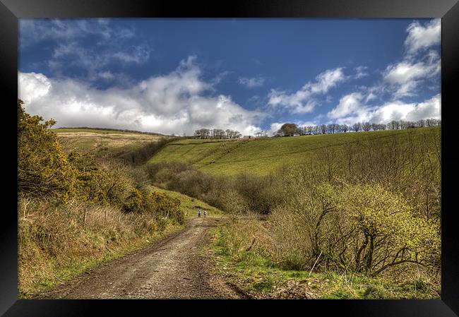 Hiking on Exmoor Framed Print by Mike Gorton