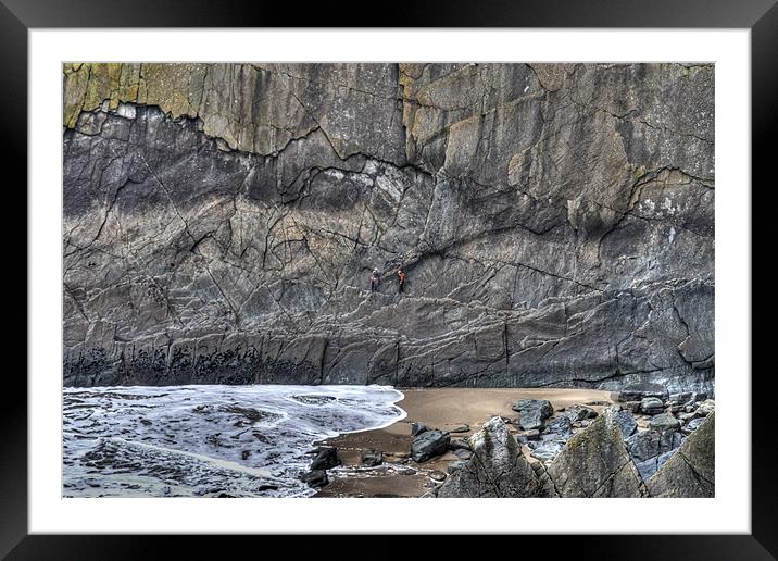 Rock Climbing on Baggy Point Framed Mounted Print by Mike Gorton