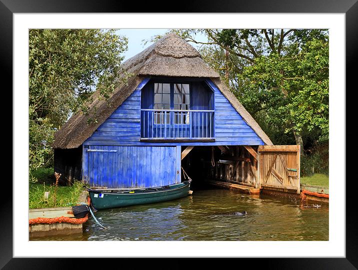Boathouse Framed Mounted Print by Mike Gorton