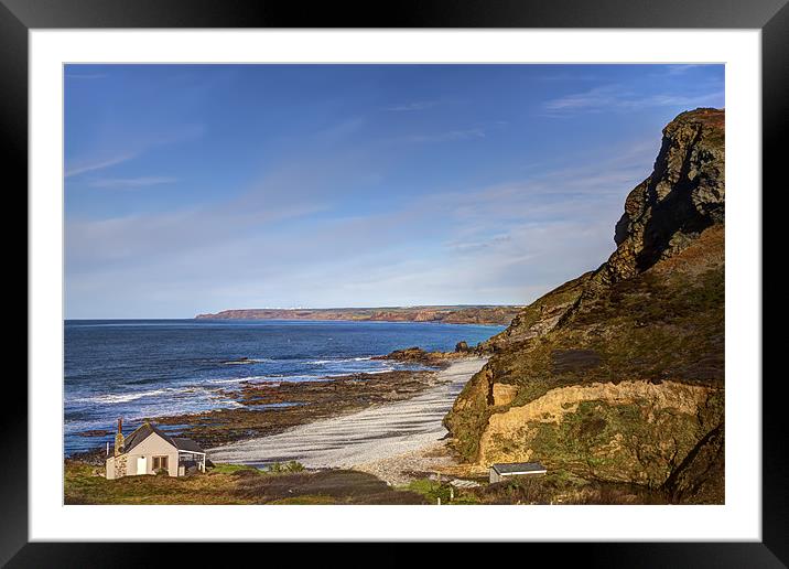 Cornish House on The Beach Framed Mounted Print by Mike Gorton