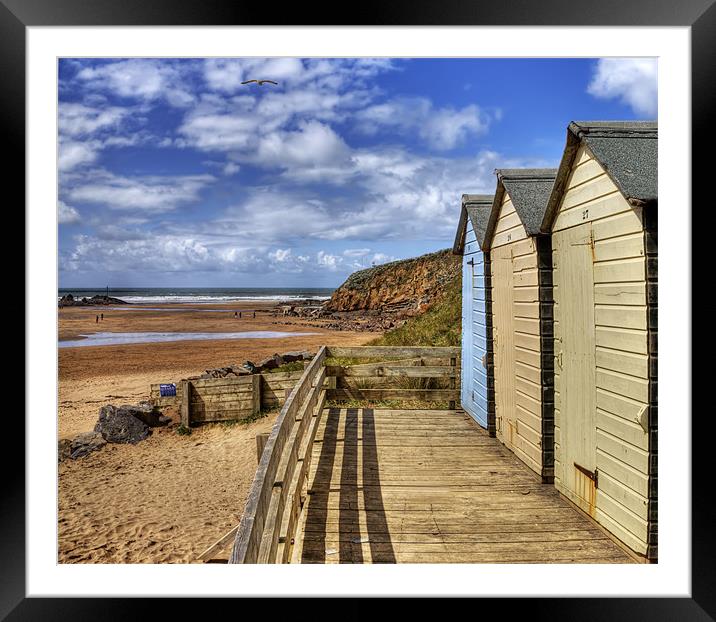 Beach Huts on Bude Beach Cornwall Framed Mounted Print by Mike Gorton