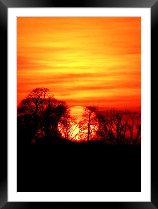 Burning Devon Sunset Framed Mounted Print by Mike Gorton