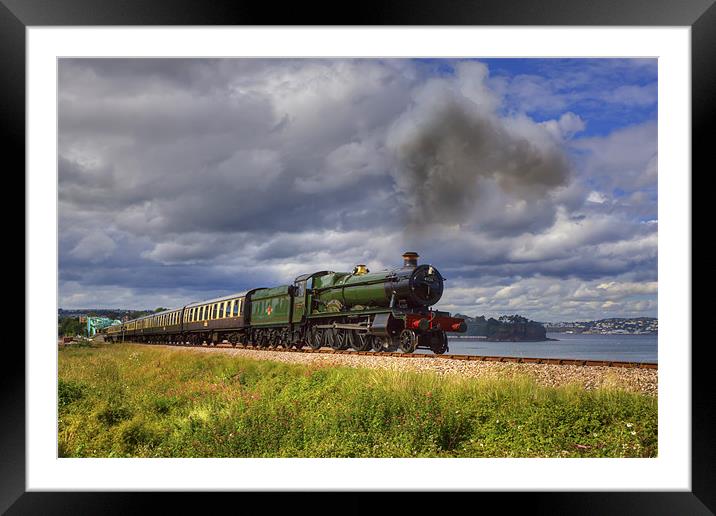 Kinlet Hall 4936 Steam Train in South Devon Framed Mounted Print by Mike Gorton