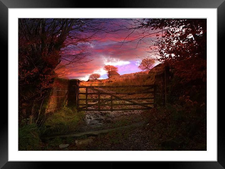 Gateway to an Autumn Exmoor Sunset Framed Mounted Print by Mike Gorton