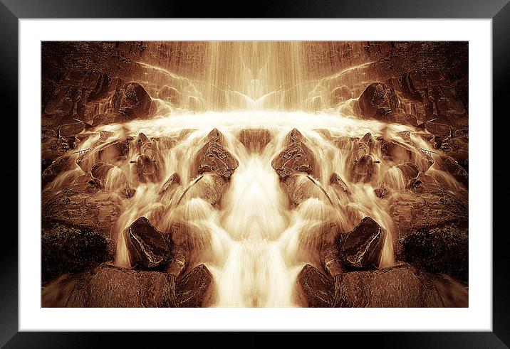 Glistening Gold Waterfall Framed Mounted Print by Mike Gorton