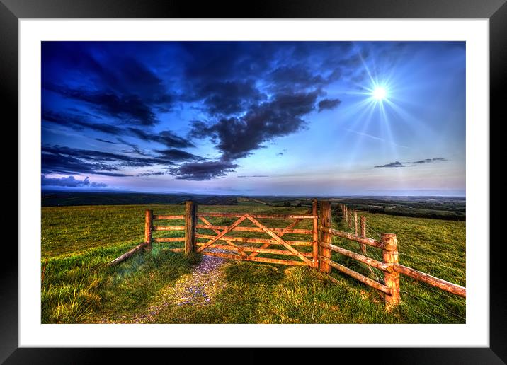 Five Bar Gate With A View Framed Mounted Print by Mike Gorton