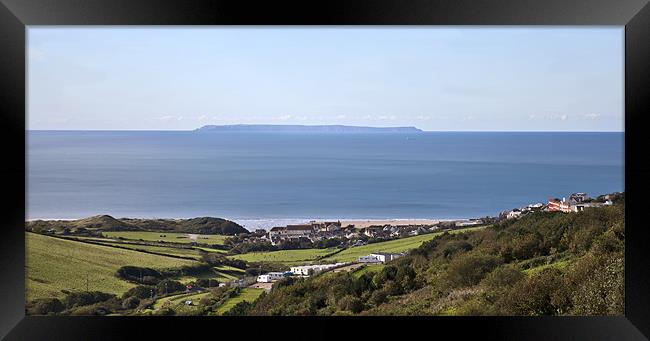 Lundy Over Woolacombe Framed Print by Mike Gorton