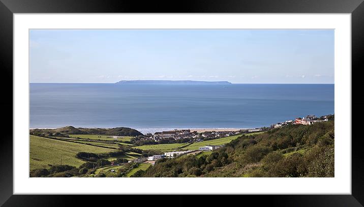 Lundy Over Woolacombe Framed Mounted Print by Mike Gorton