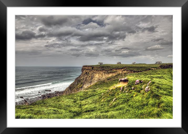 Camper Vans Overlooking Sandymouth Beach Framed Mounted Print by Mike Gorton