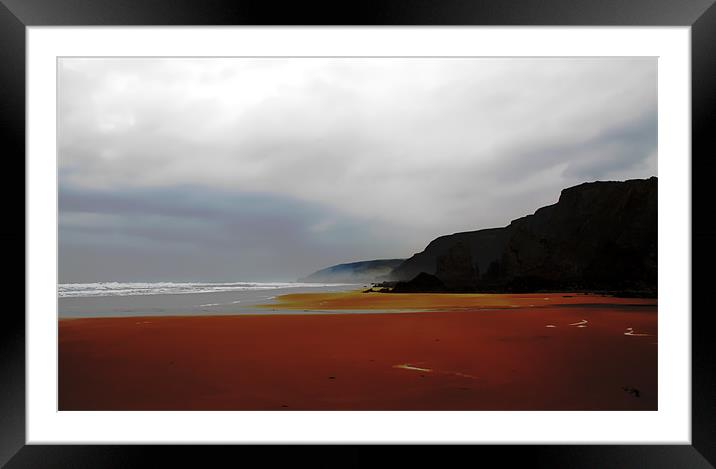 Red Hot Beach Framed Mounted Print by Mike Gorton