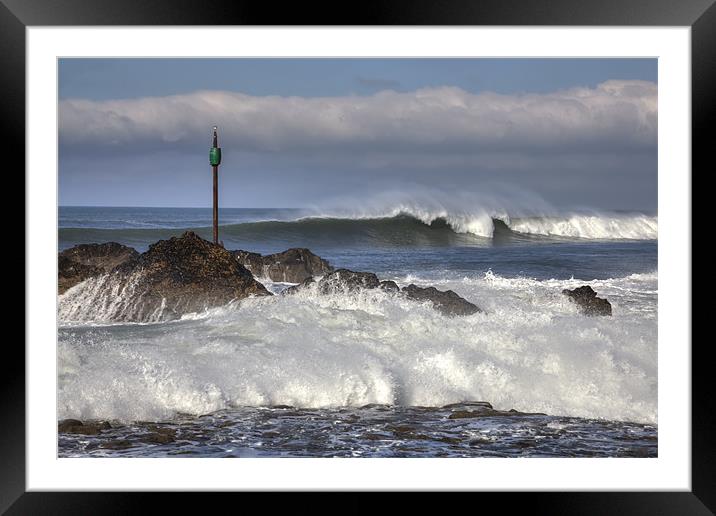 Big Waves on Bude Framed Mounted Print by Mike Gorton
