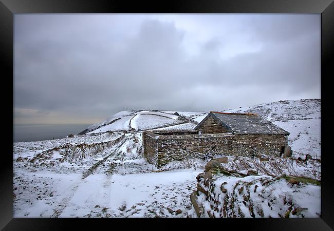 Snow Covered Exmoor Framed Print by Mike Gorton