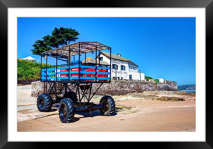 Burgh Island Sea Tractor Framed Mounted Print by Mike Gorton