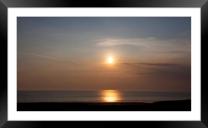 Sunset Surfers on Saunton Sands Framed Mounted Print by Mike Gorton