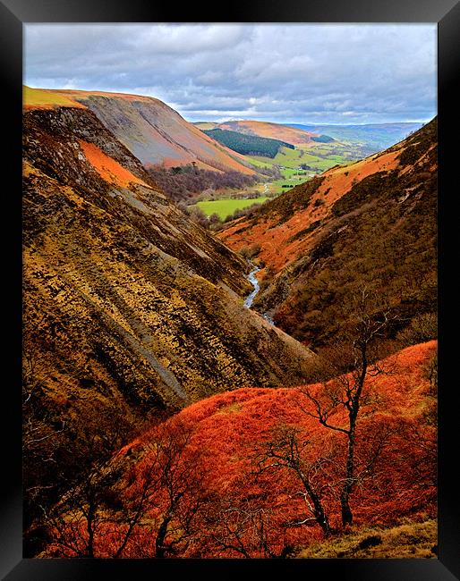 Welsh Valley Colours of Autumn Framed Print by Mike Gorton