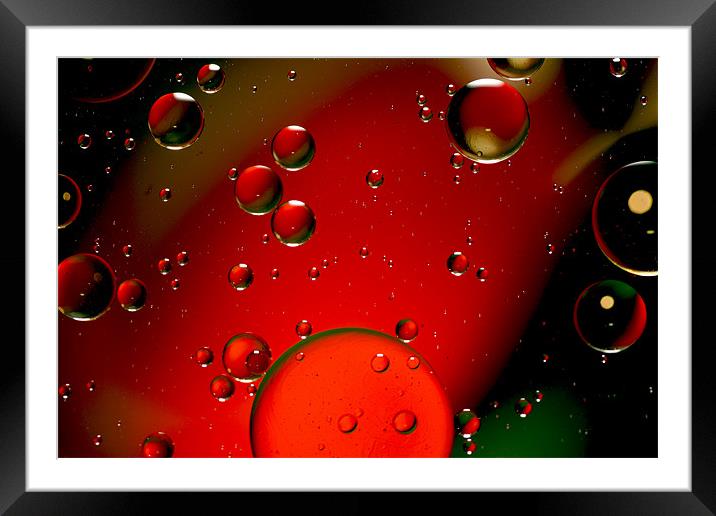 When Oil Droplets Collide Framed Mounted Print by Mike Gorton