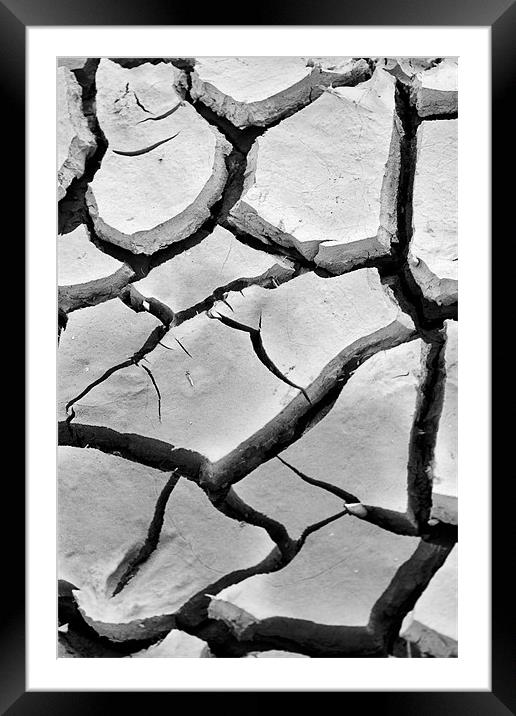 The Drought's Deep Scars Framed Mounted Print by Mike Gorton