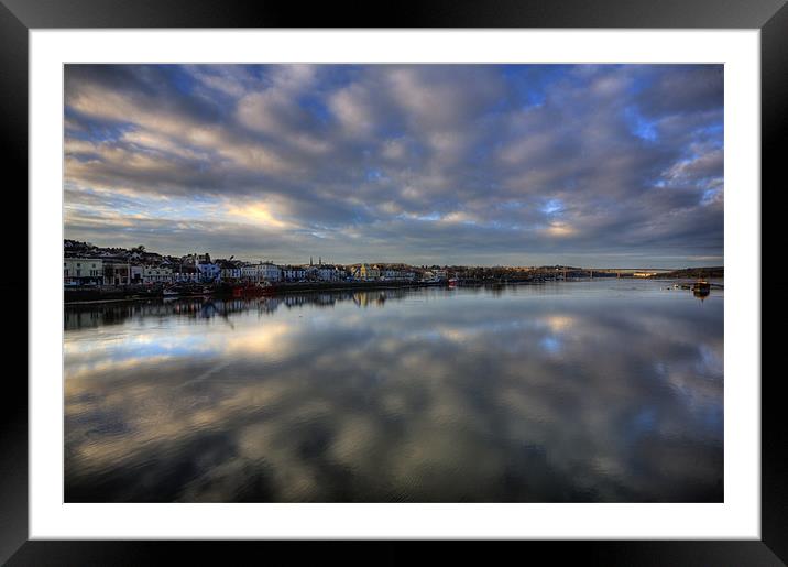 Evening sky over Bideford Quay Framed Mounted Print by Mike Gorton