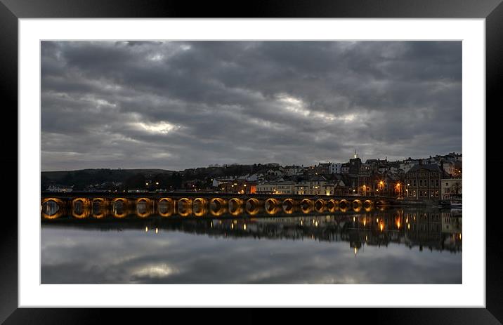 Stormy Night Over Bideford Framed Mounted Print by Mike Gorton