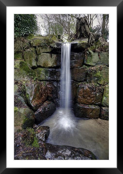 Waterfall Framed Mounted Print by Mike Gorton