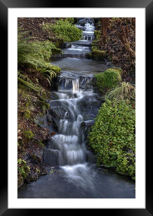 Winter Stream Waterfall Framed Mounted Print by Mike Gorton
