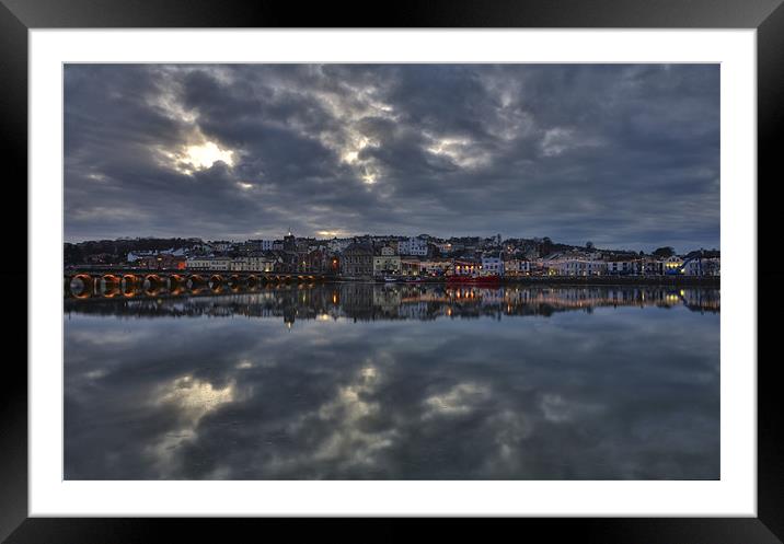 Bideford Quay at night Framed Mounted Print by Mike Gorton