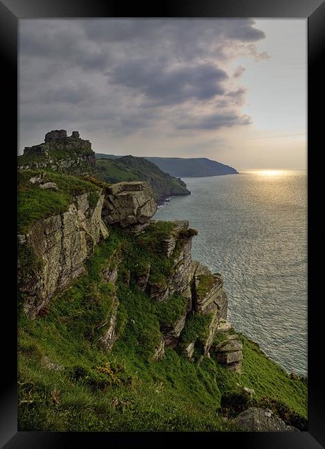 Sunset over Valley of the Rocks Framed Print by Mike Gorton